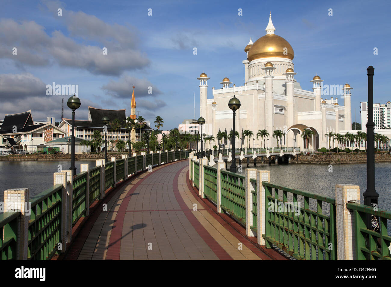 Brunei, Bandar Seri Begawan, Omar Ali Saifuddien, Mosque, Stock Photo
