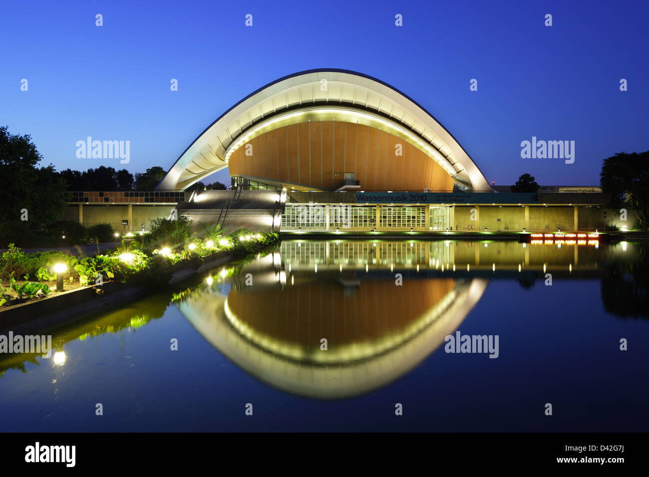 Berlin, Germany, House of World Cultures at night Stock Photo