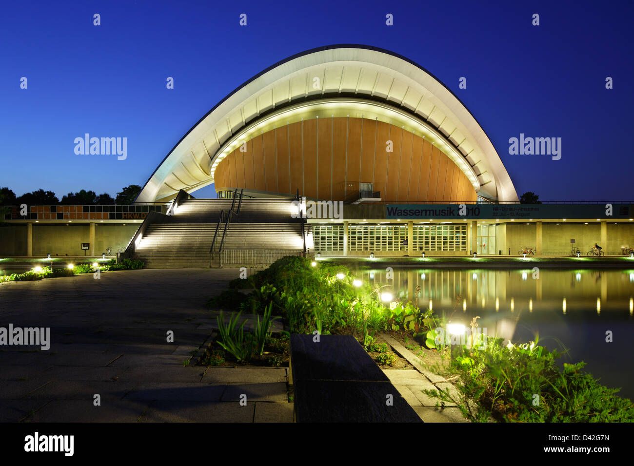 Berlin, Germany, House of World Cultures at night Stock Photo