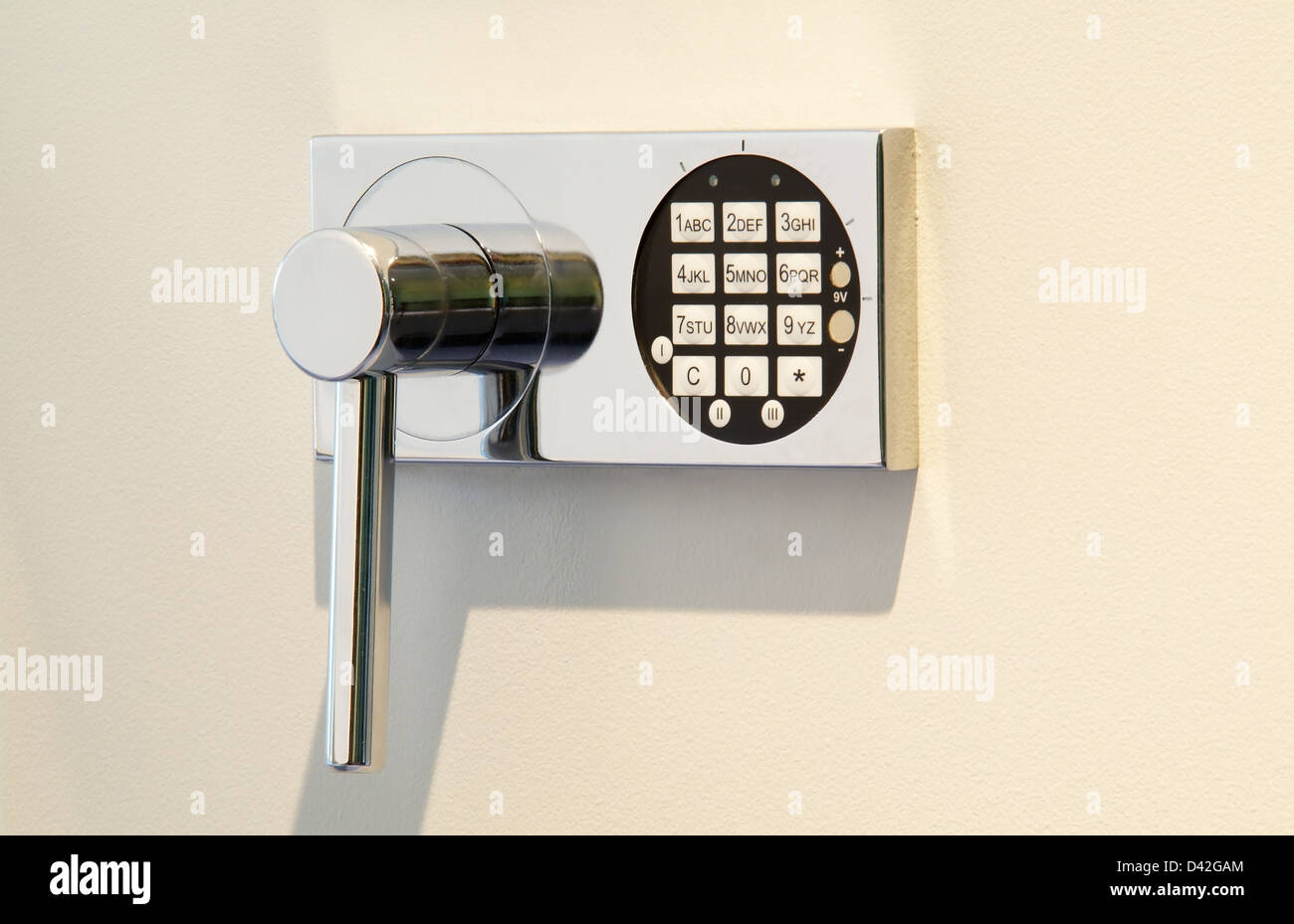 Hamburg, Germany, an electronic combination lock on a safe Stock Photo