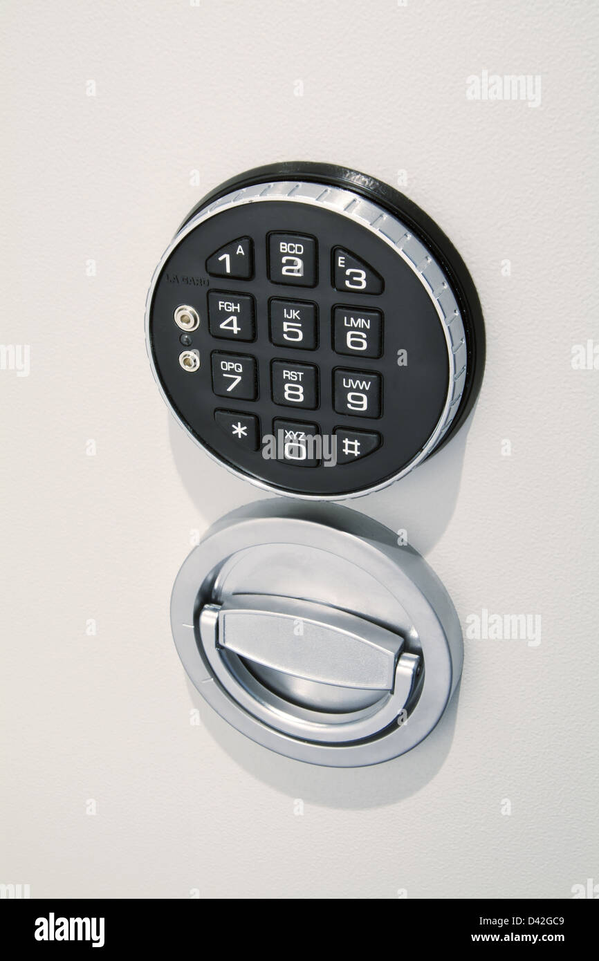 Hamburg, Germany, an electronic combination lock on a safe Stock Photo