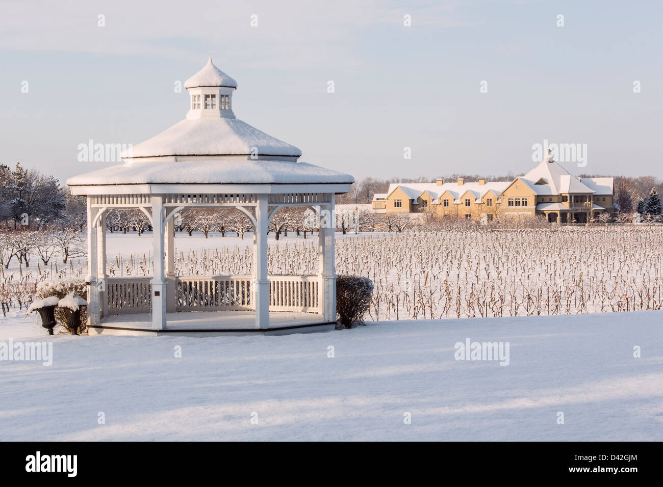 Canada,Ontario,Niagara-on-the-Lake Ontario, Peller Estate Winery in winter Stock Photo