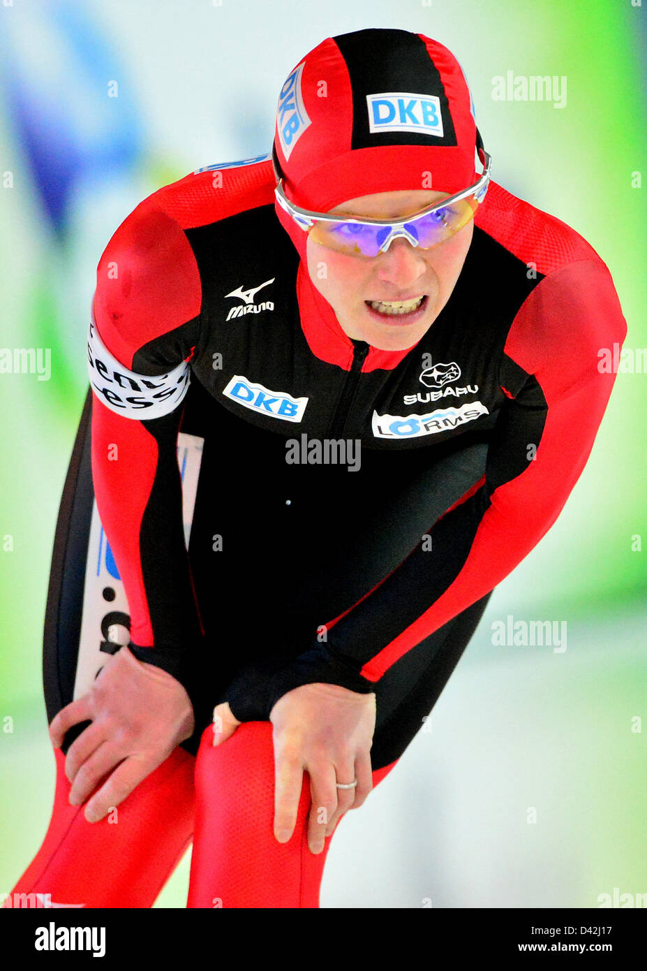 The German speed skater Monique Angermüller starts for the 1500 m race
