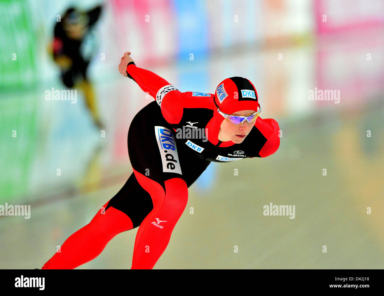 The German speed skater Monique Angermüller starts for the 1500 m race