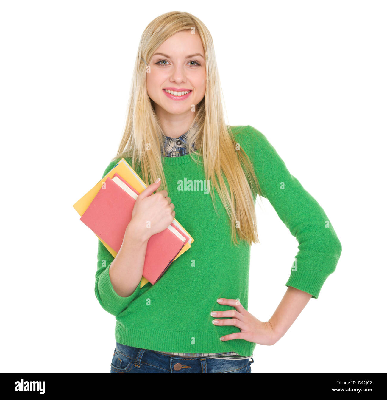 Portrait of smiling student girl Stock Photo - Alamy