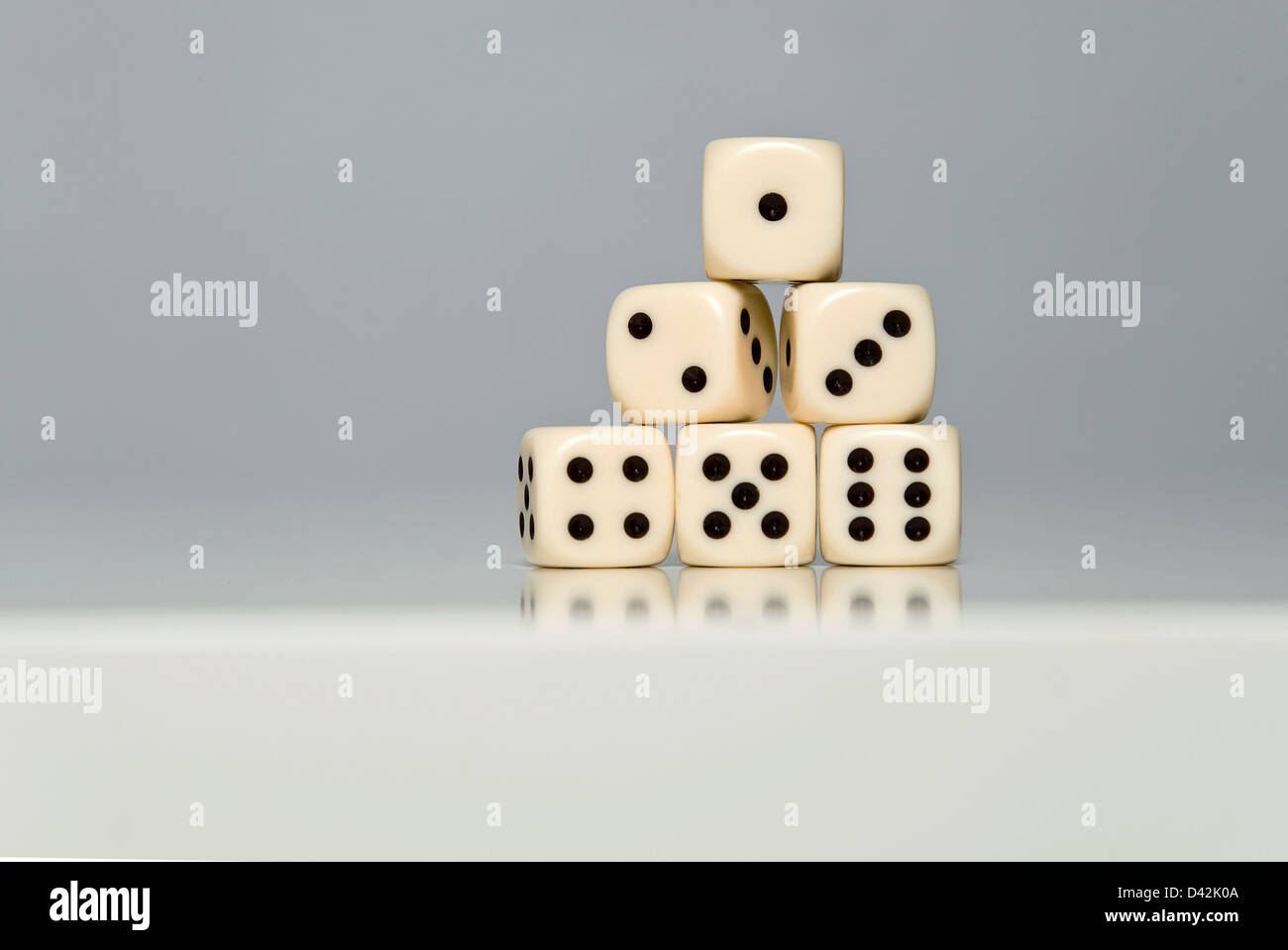 Berlin, Germany, six dice on top of each Stock Photo