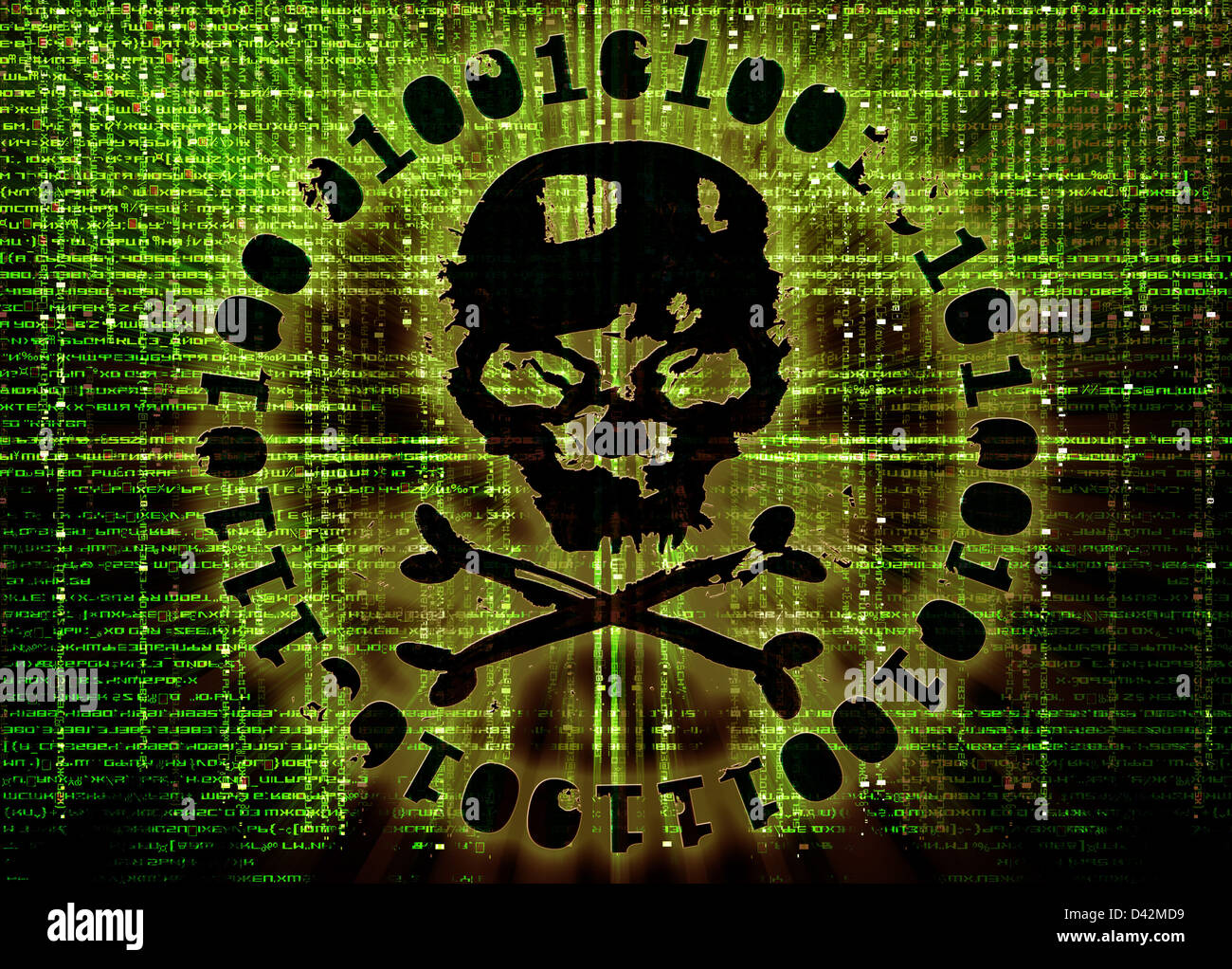 hacker attack concept cover illustration Stock Photo