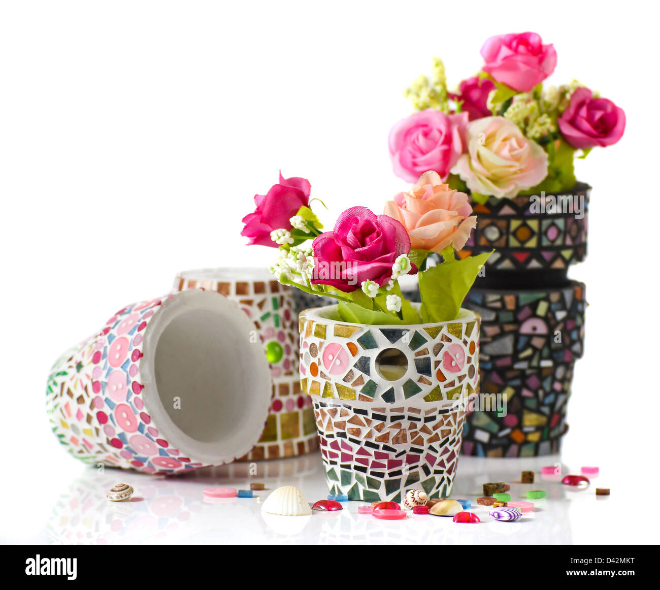 Louis Vuitton pattern pot - back, This mosaic FLOWER POT wa…