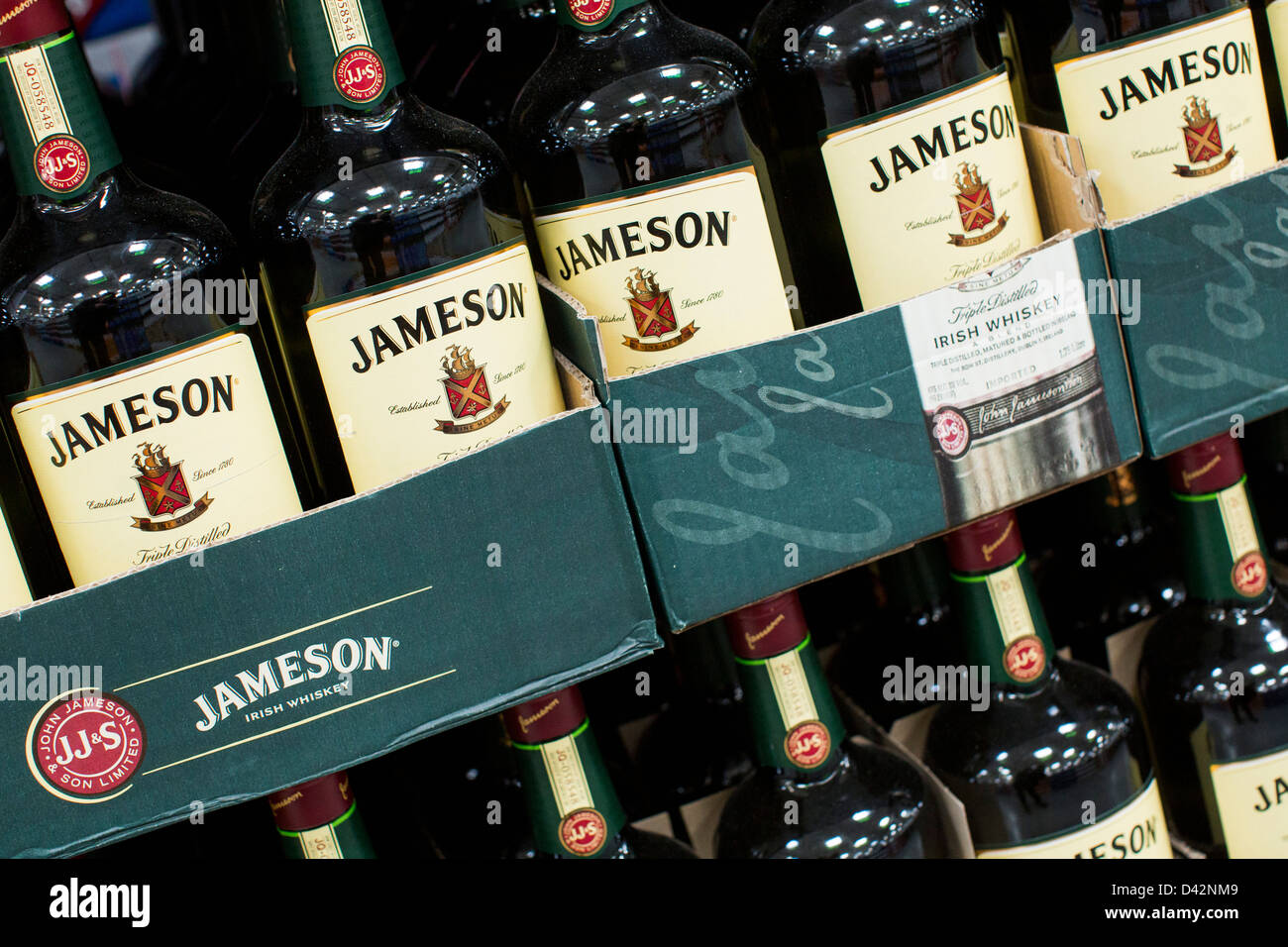 Jameson whiskey on display at a Costco Wholesale Warehouse Club Stock