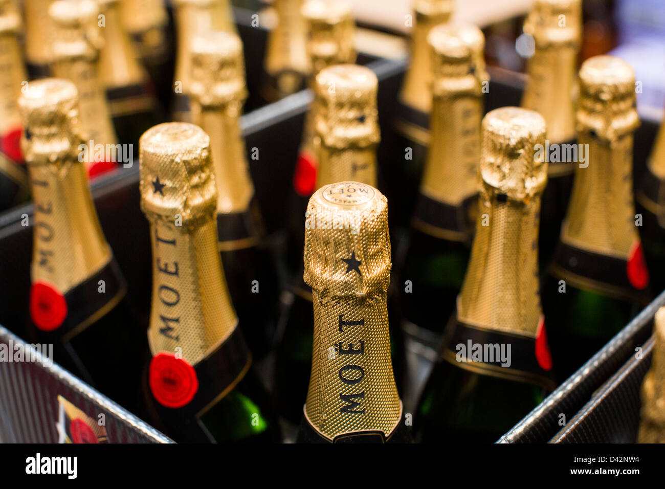 Moet champagne on display at a Costco Wholesale Warehouse Club Stock
