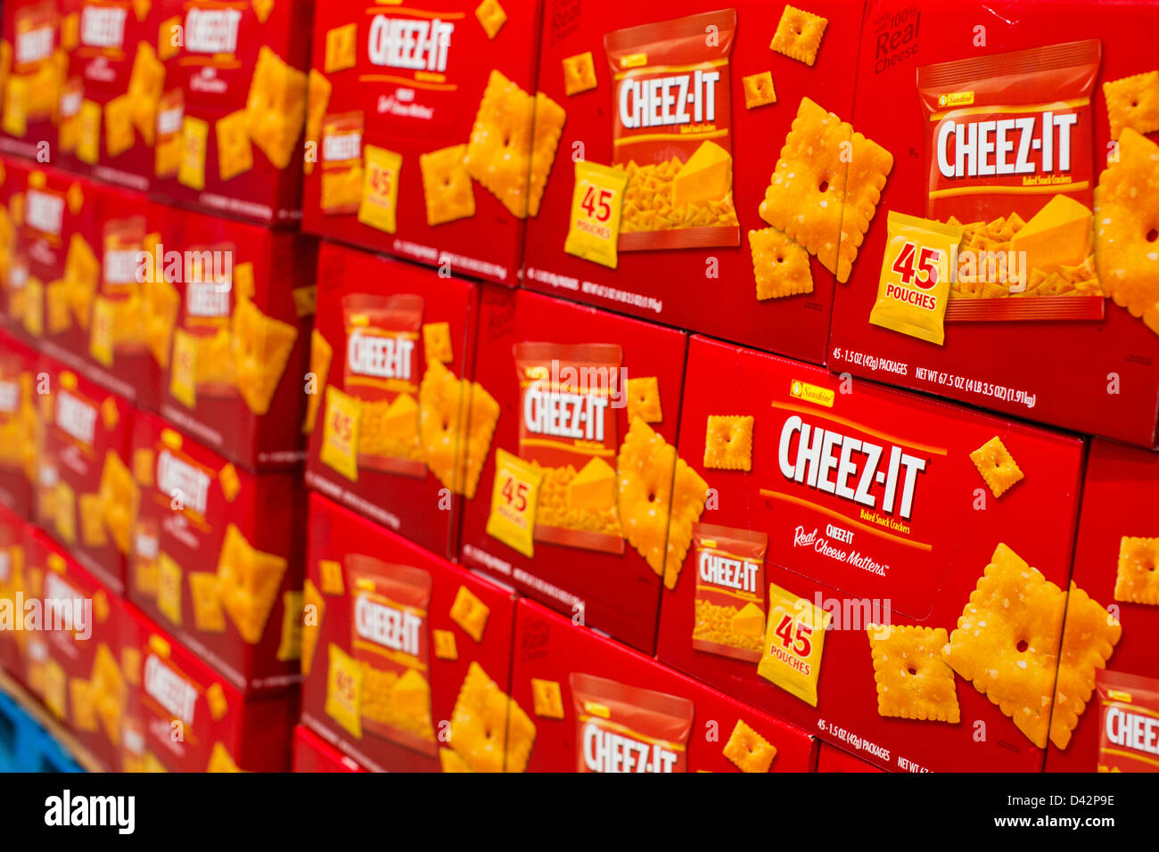 CheezIt cheese crackers on display at a Costco Wholesale Warehouse