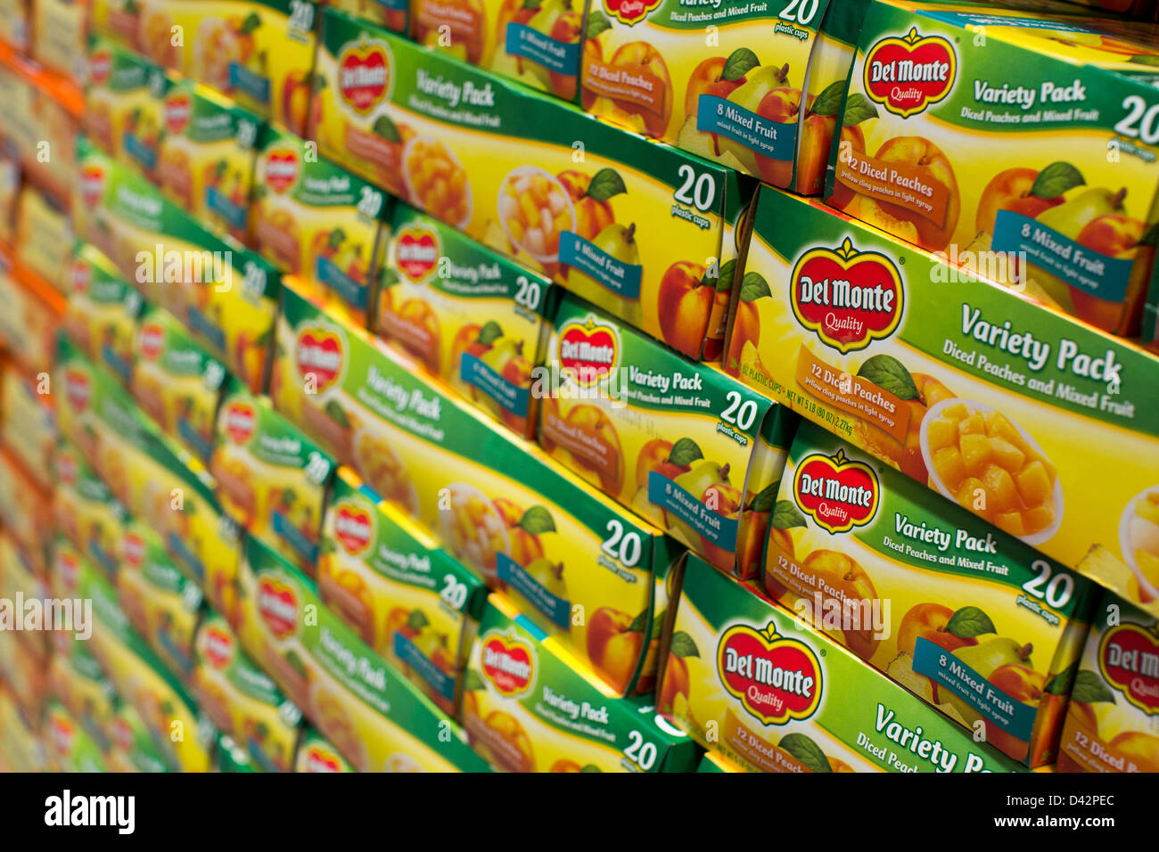 Del Monte fruit cups on display at a Costco Wholesale Warehouse Club Stock Photo Alamy