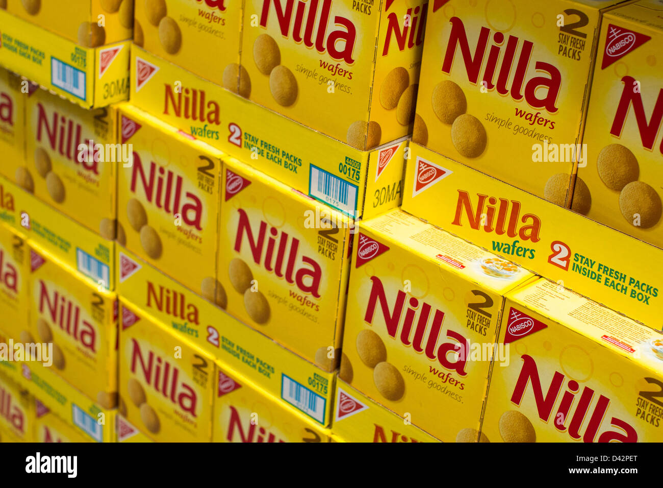 Nilla wafers on display at a Costco Wholesale Warehouse Club. Stock Photo