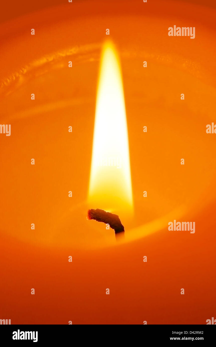 Extreme close up of burning candle Stock Photo Alamy
