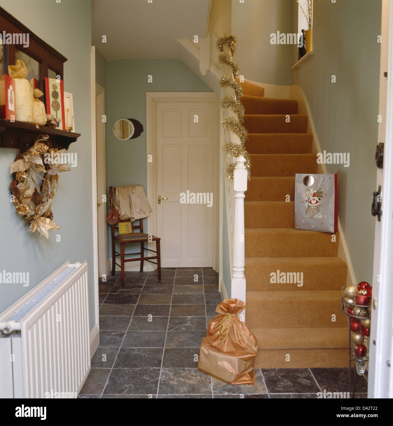 gray stair carpet
