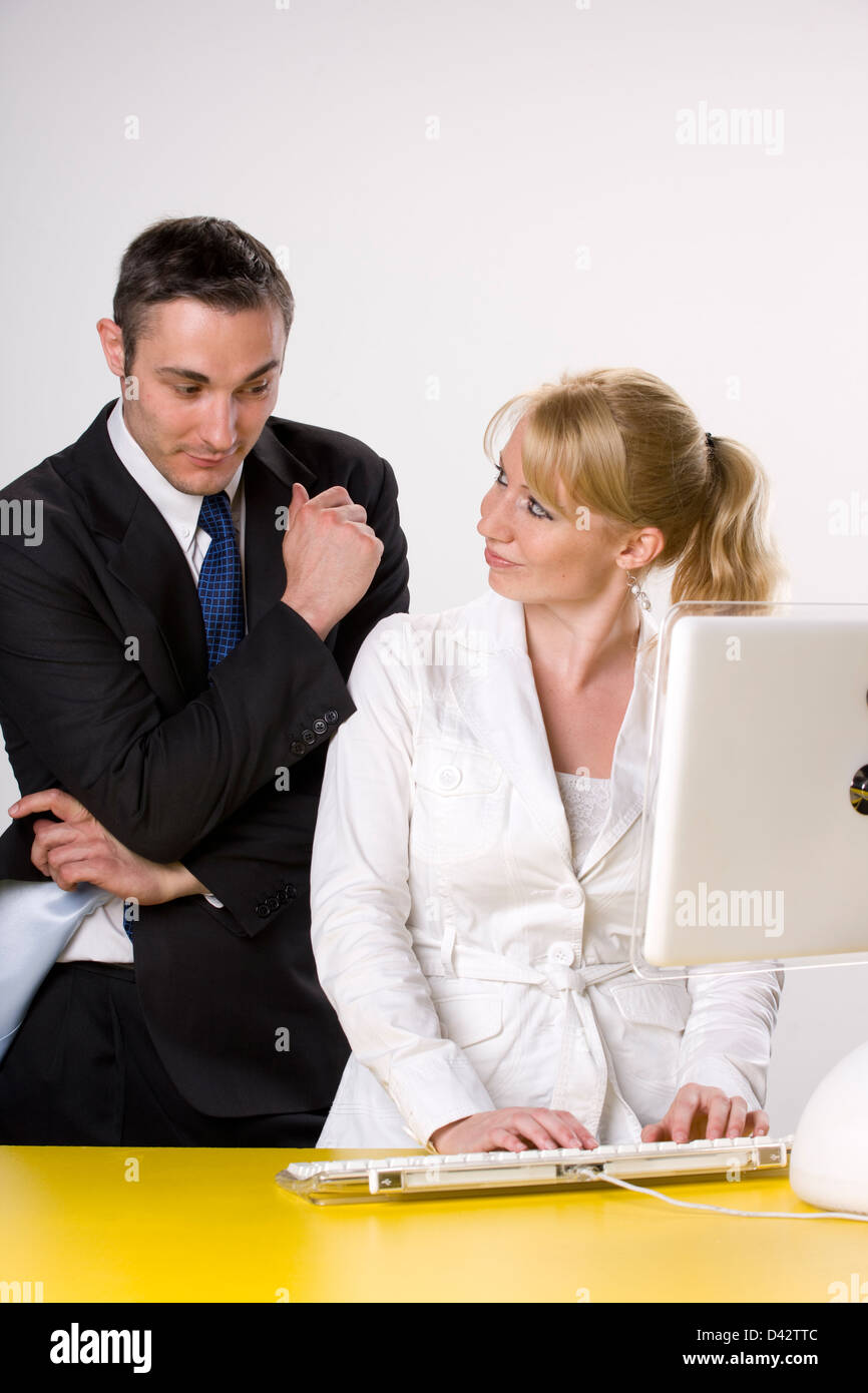 Freiburg, Germany, colleagues on a screen Stock Photo Alamy