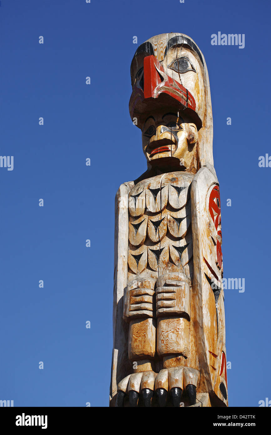 Totem pole, Victoria, BC, Canada Stock Photo