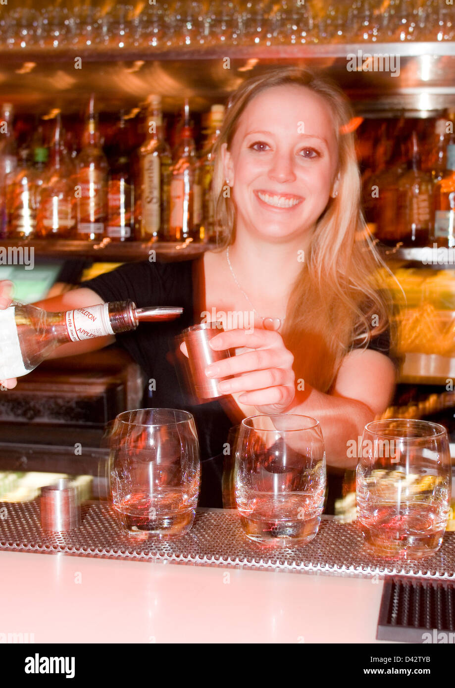 Cocktail Waitress Stock Photo Alamy