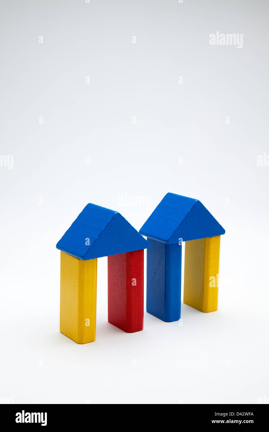 Freiburg, Germany, colorful building blocks in the form of house Stock Photo