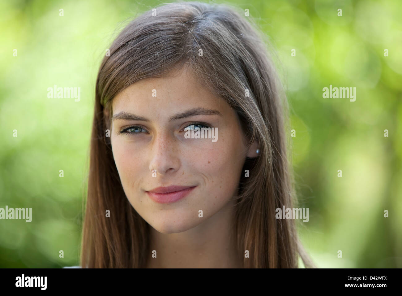 Freiburg, Germany, Portrait of a 16 year old girl ' Stock Photo