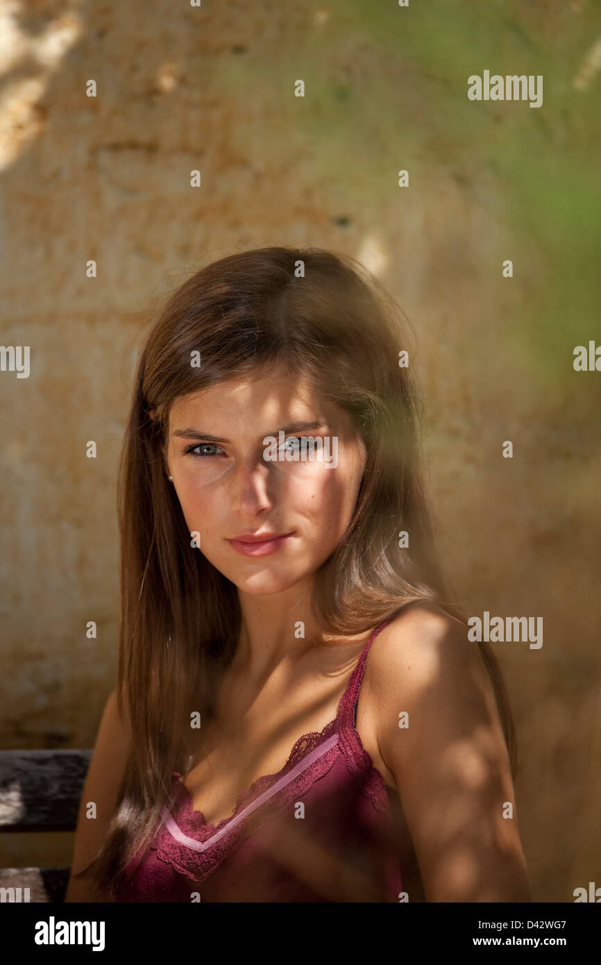Freiburg, Germany, Portrait of a 16 year old girl ' Stock Photo
