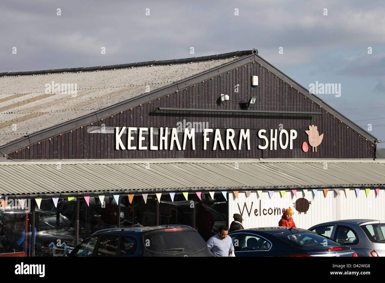 View of Keelham Farm Shop in Queensbury near Bradford Yorkshire extra busy due to horse meat scandal Stock Photo
