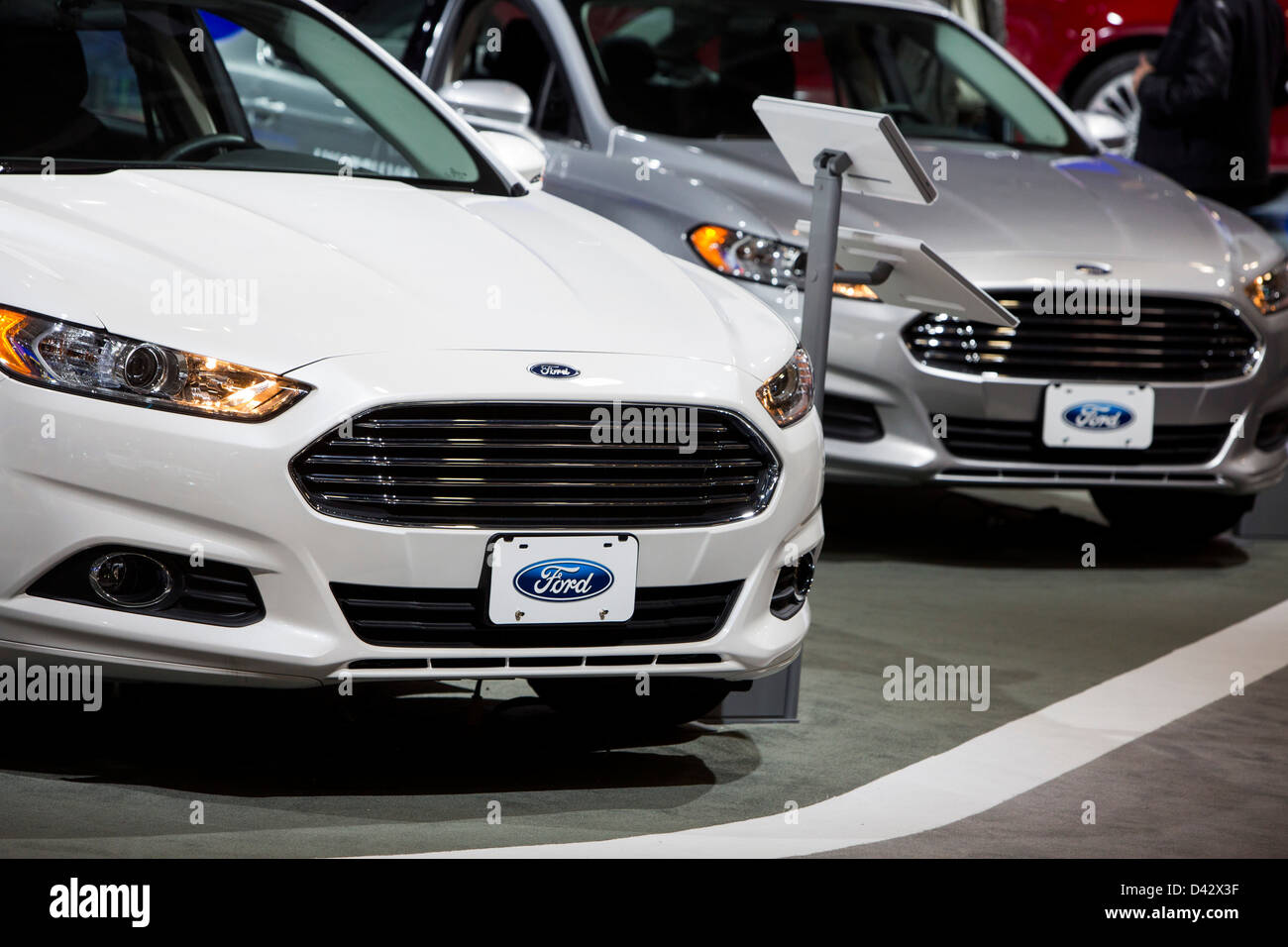 A 2013 Ford Fusion on display at the 2013 Washington, DC Auto Show. Stock Photo