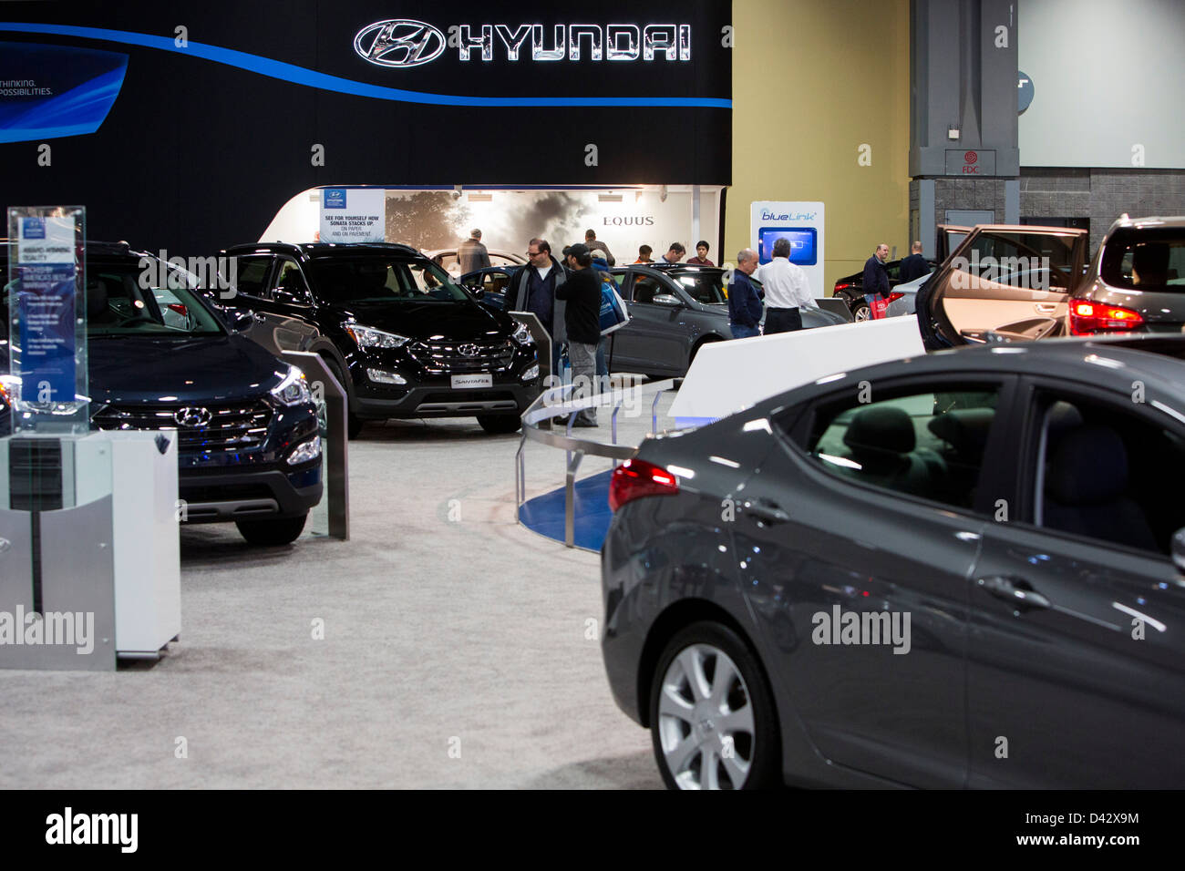2013 Hyundai vehicles on display at the 2013 Washington, DC Auto Show. Stock Photo