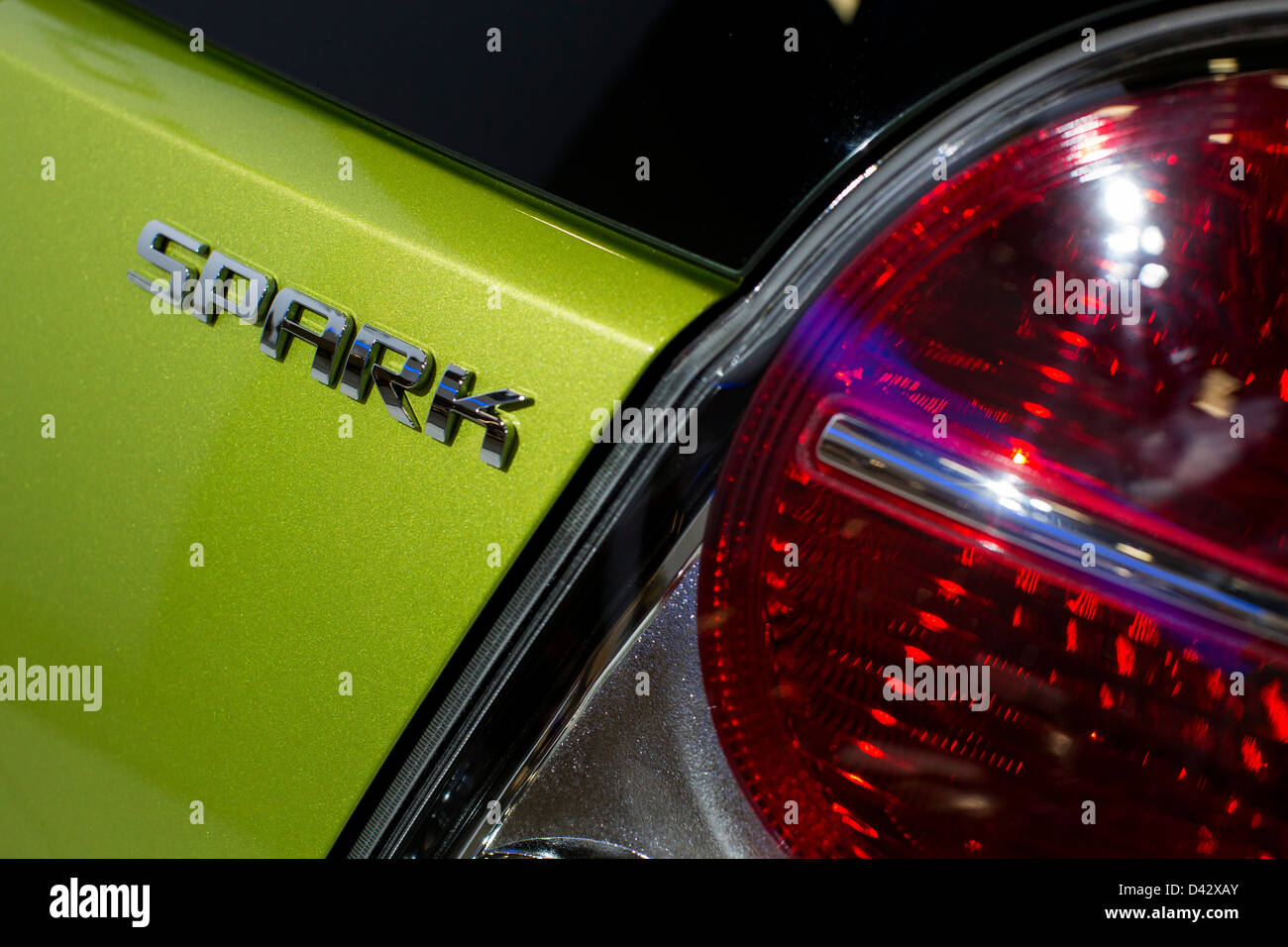 A 2013 Chevy Spark on display at the 2013 Washington, DC Auto Show.  Stock Photo