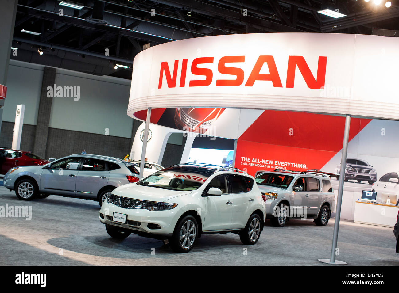Nissan SUV's on display at the 2013 Washington, DC Auto Show. Stock Photo