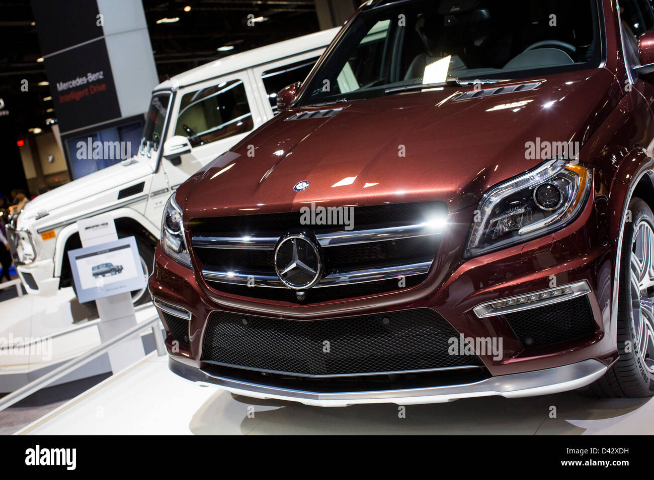 Mercedes-Benz vehicles on display at the 2013 Washington, DC Auto Show. Stock Photo