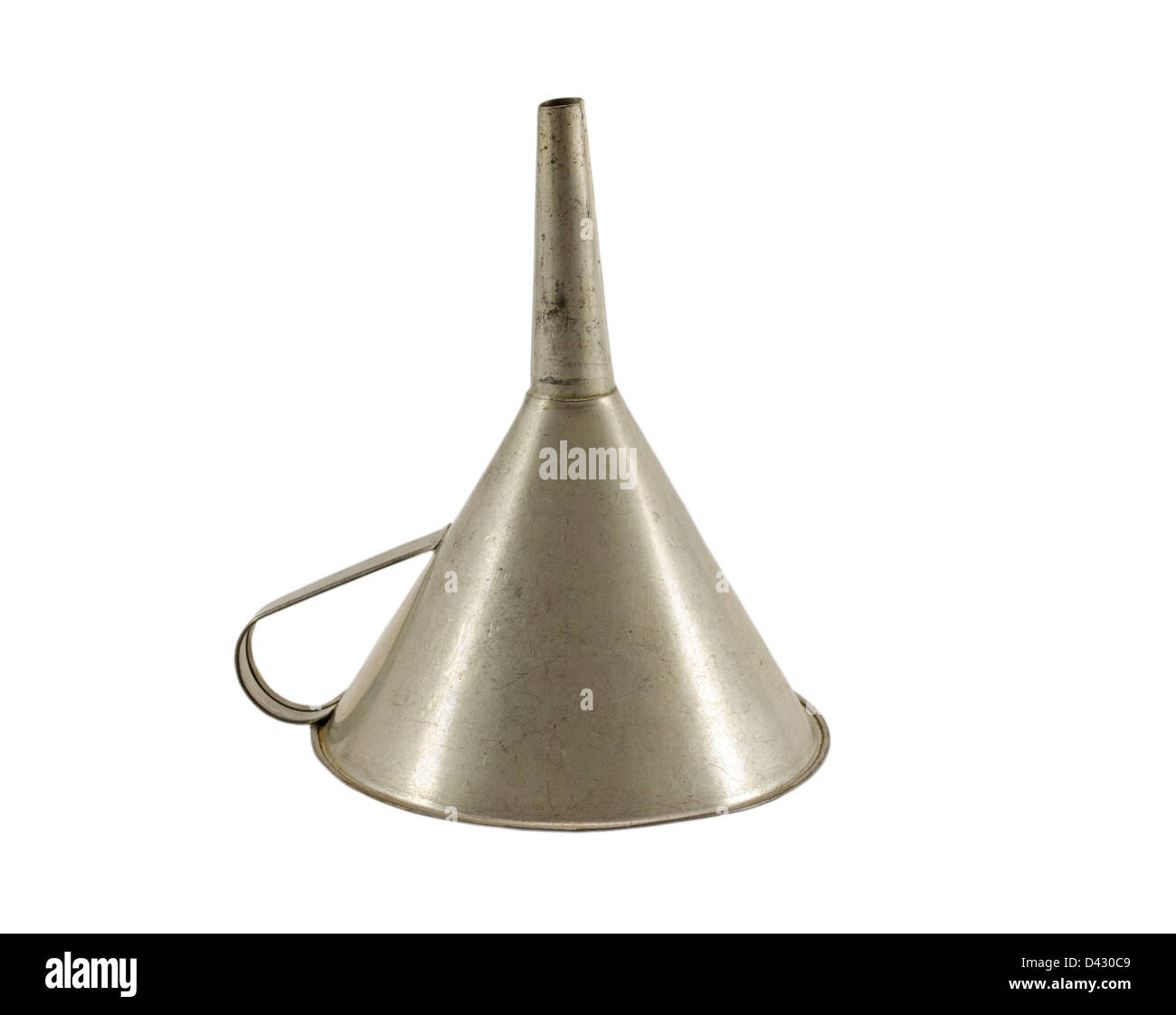 vintage retro metal funnel hopper tool isolated on white background ...