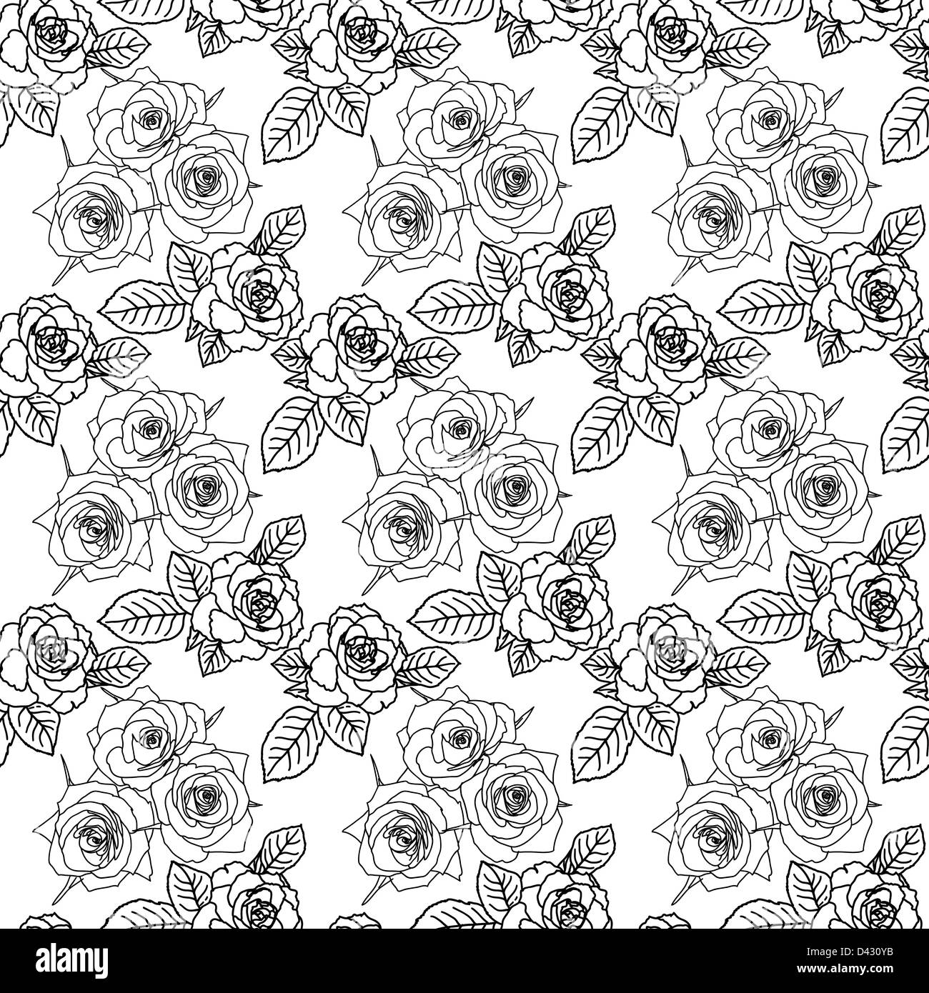 Seamless wallpaper with rose flowers Stock Photo - Alamy