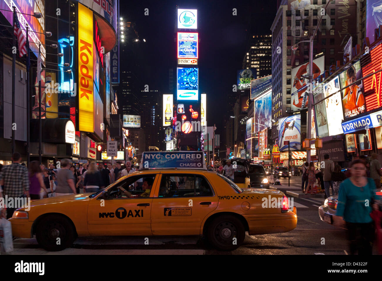 Times Square, Manhattan, at night, New York City, USA Stock Photo