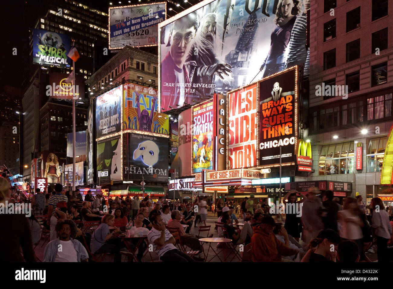 Times Square, Manhattan, at night, New York City, USA Stock Photo