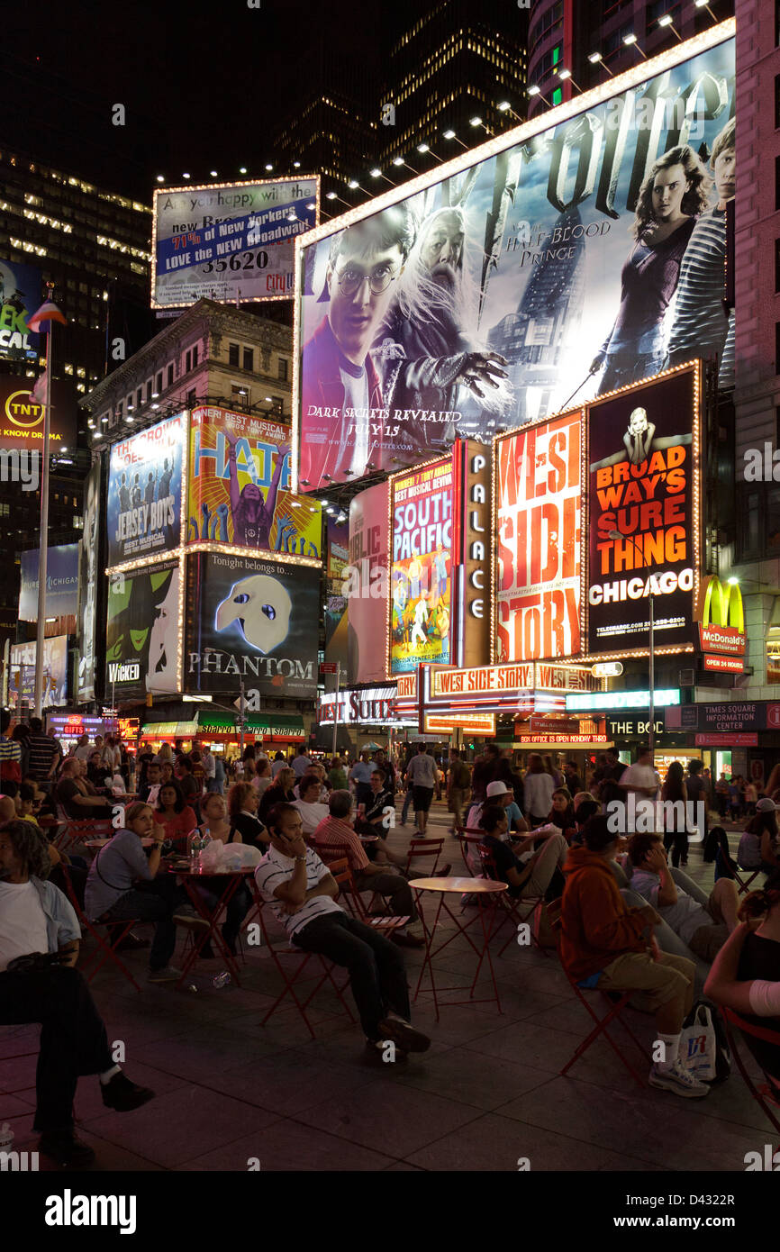 Times Square, Manhattan, at night, New York City, USA Stock Photo