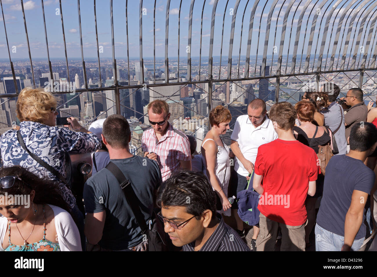 visitors on Empire State Building, Manhattan, New York City, USA Stock Photo