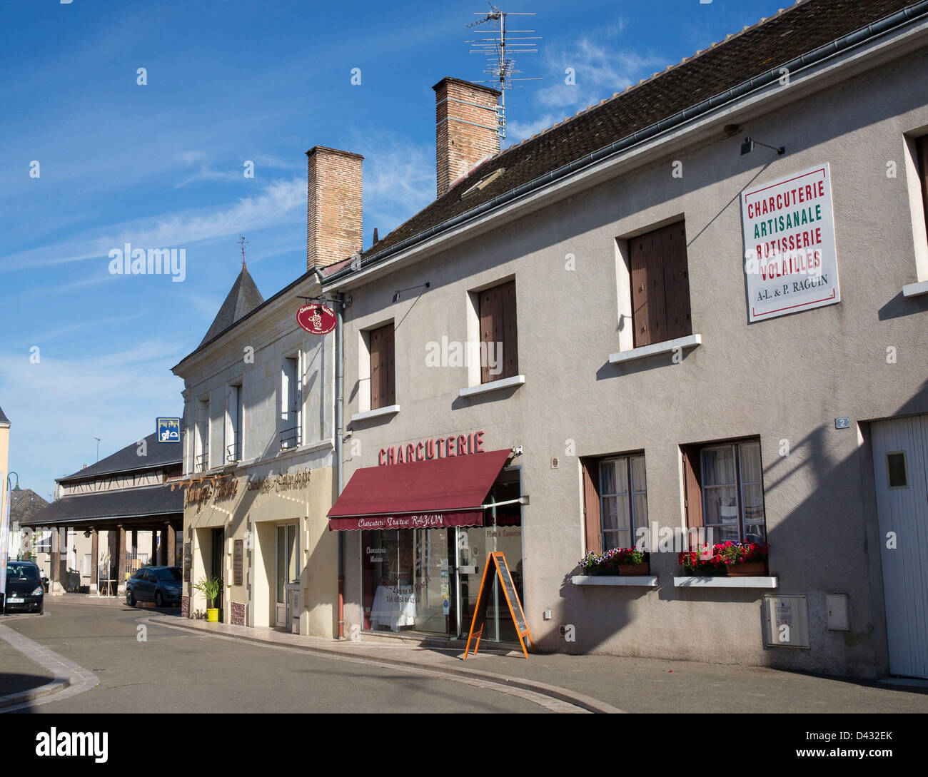 Street scene Bracieux,  Loir-et-Cher, France Stock Photo