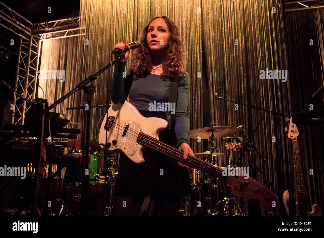 February 28, 2013 - To present their first album 'Shoestring' the Wall performs at the Tunnel Club, Milan, Italy Stock Photo