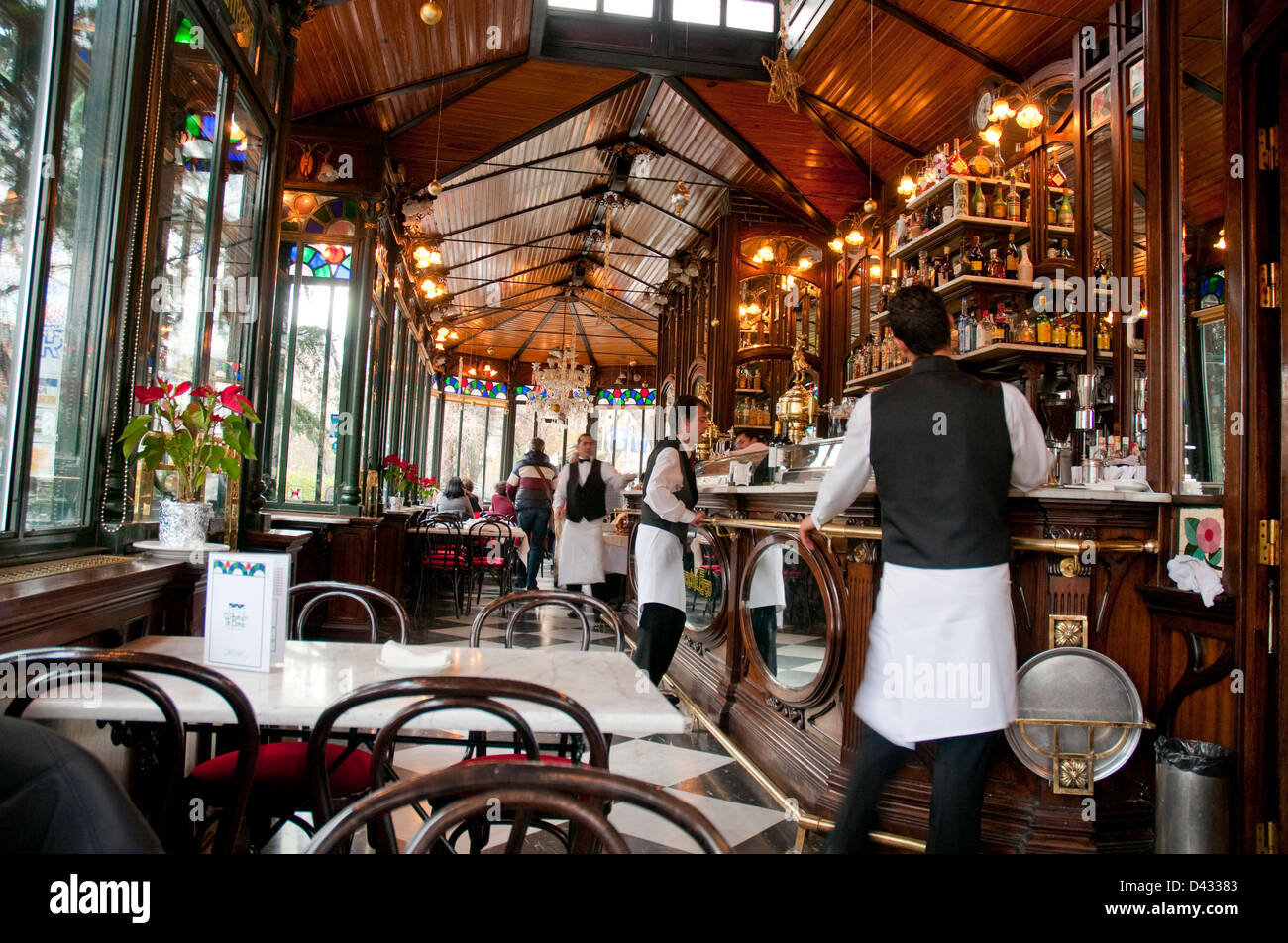 Waiters in a cafe. Madrid, Spain. Stock Photo