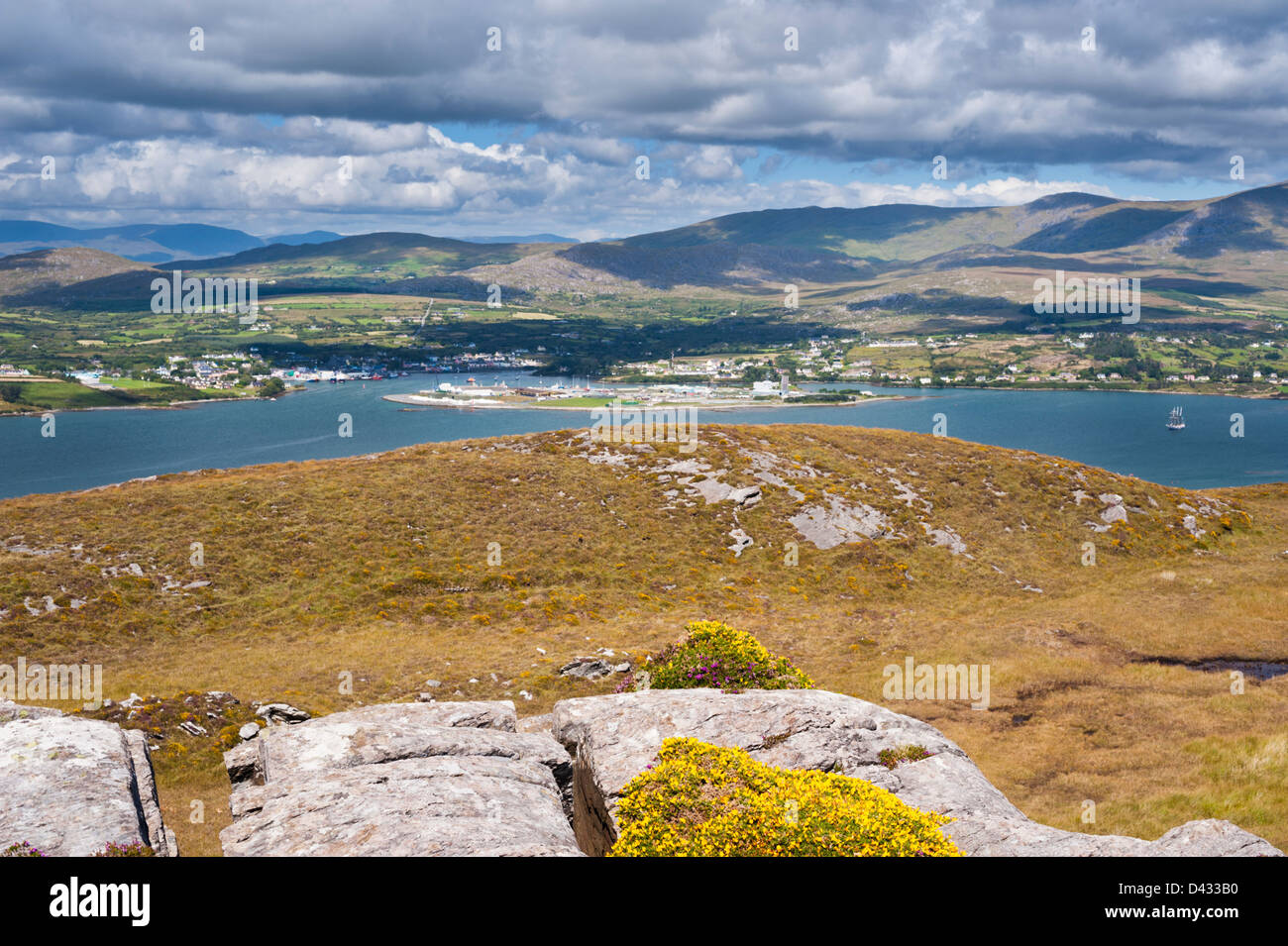 Berehaven Harbour and the fishing port of Castletownbere from Bere ...