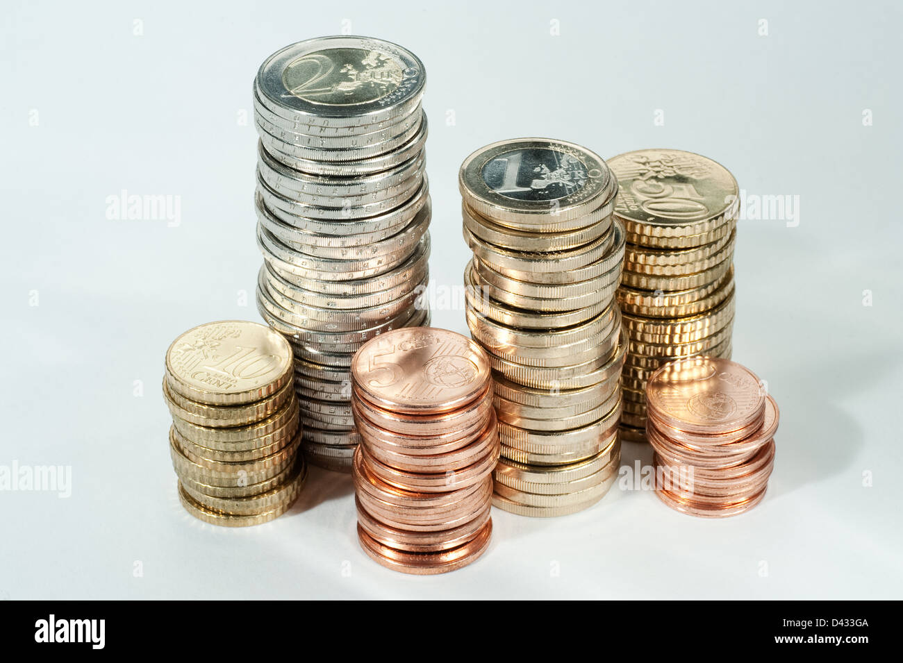 Hamburg, Germany, a pile of euro-coins Stock Photo