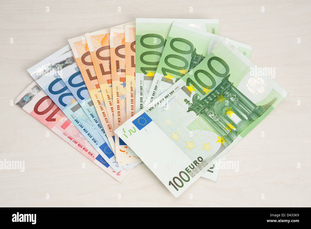 Hamburg, Germany, various Euro bills Stock Photo