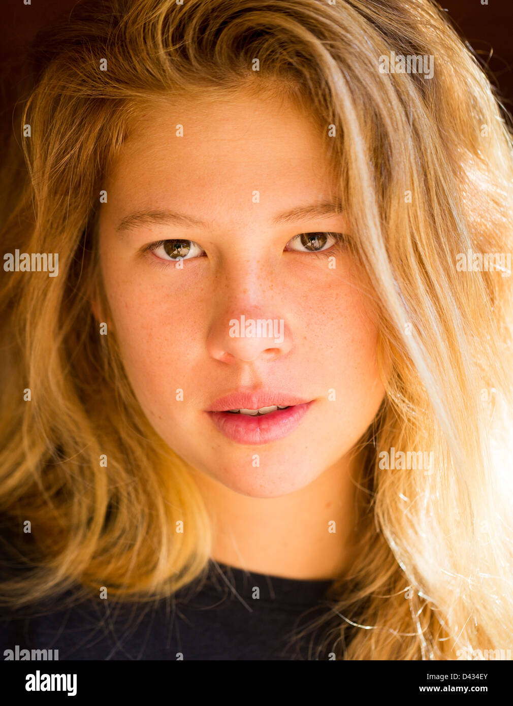 Portrait of Beautiful Young Blond Woman Stock Photo - Alamy