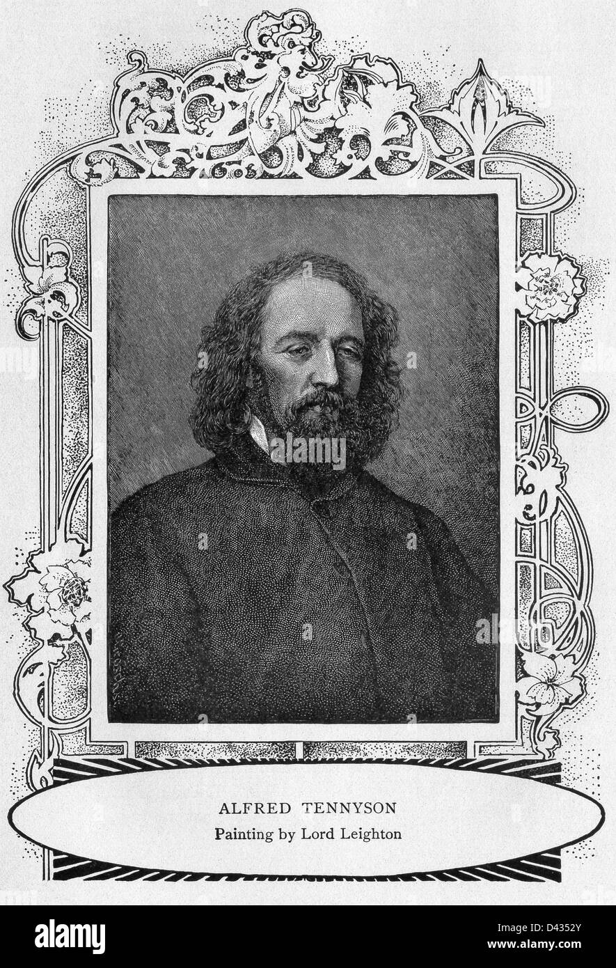 Alfred Lord Tennyson (1809-1892) served as Poet Laureate for Great Britain and Ireland during much of Queen Victoria's reign. Stock Photo