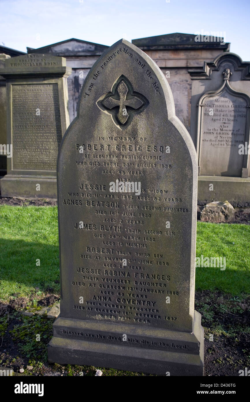Canongate Kirk Cemetery Gravestone Edinburgh Stock Photo