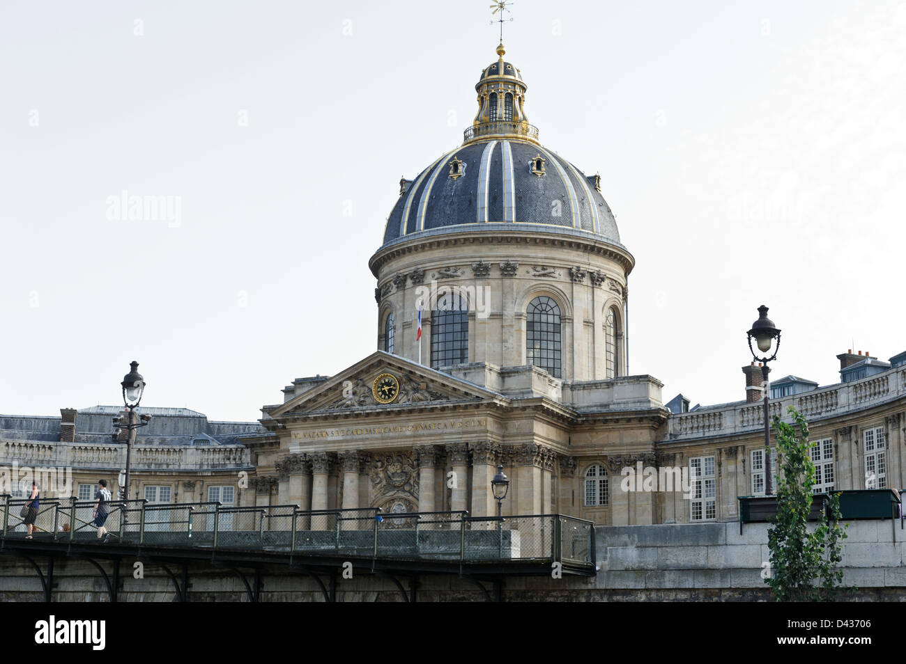 Academie Francaise (French Academy along La Seine river, Paris, France. Stock Photo