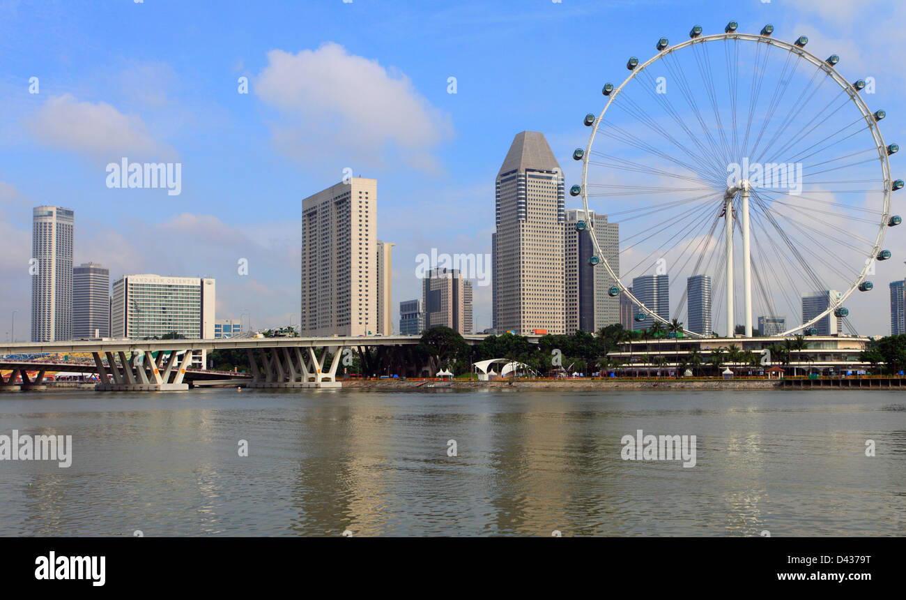 Singapore, Marina, Singapore Flyer, skyline, Stock Photo