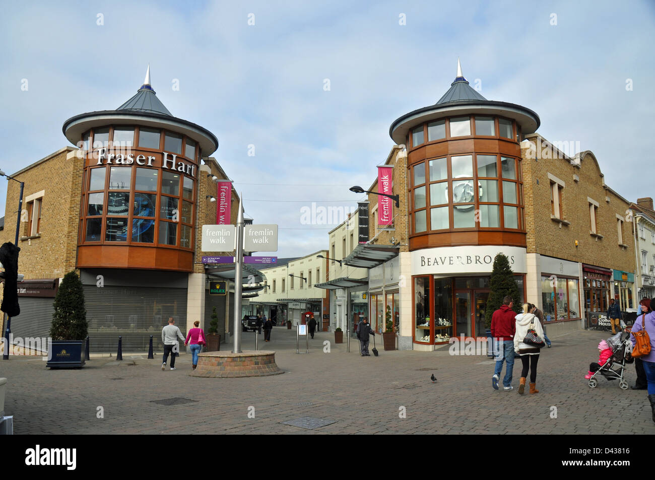 Entrance to town centre shopping centre Stock Photo - Alamy