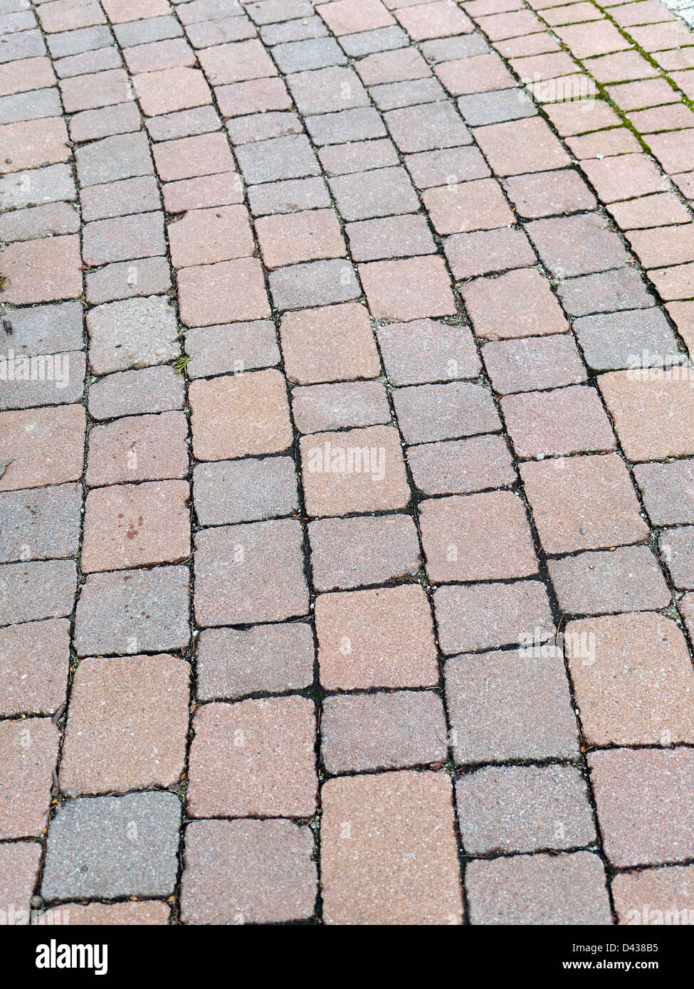 Closeup of concrete pavement arranged from decorative blocks Stock Photo